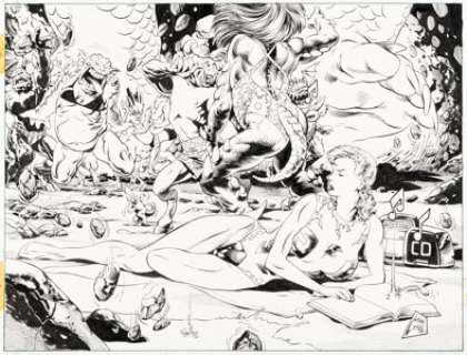 Steve Lightle Marvel Swimsuit Special #2 Phoenix (Rachel Summers) Pin-Up Original Art (Marvel, 1993).