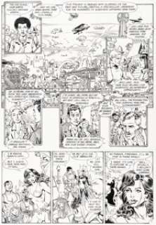 George Pérez and Jerry Ordway Crisis on Infinite Earths #9 Story Page 7 Original Art (DC, 1985).
