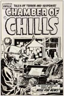 Lee Elias Chamber of Chills Magazine #21 Cover Original Art (Harvey, 1954). | Heritage