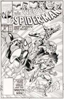 Alex Saviuk Web of Spider-Man #66 Cover Original Art (Marvel, 1990).