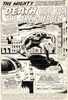 John Buscema and Vince Colletta The Avengers #52 Splash Page 1 Original Art (Marvel, 1968). | Heritage