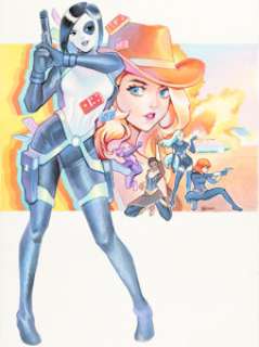 Rian Gonzales Domino: Hotshots #1 Variant Cover Original Art and Prints Group of 5 (Marvel, 2019). (Total: 5 Original Art)