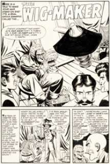 Joe Certa (attributed) and Jack Abel Witches Tales #23 "The Wig-Maker" Complete 5-Page Story Original Art (Harvey, 1954). (Total: 5 Original Art)