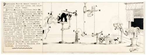 Rube Goldberg - Comic Strip Original Art dated 3-30-29 (McNaught Syndicate, 1929).