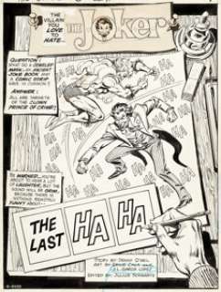 Ernie Chan and José Luis García-López The Joker #3 "The Last Ha Ha" Complete 18-Page Story Original Art (DC, 1975). (Total: 18 Items)
