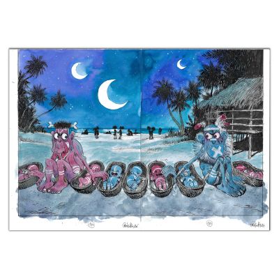 Gregory Panaccione | Petit Bonhomme - Double page originale 158 et 159 | Achetez de l’Art