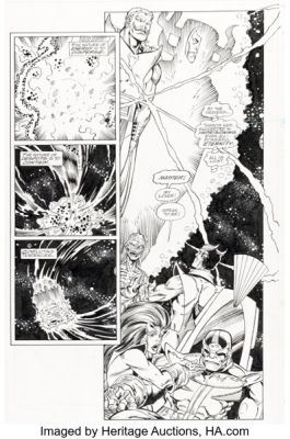 Ron Lim and Joe Rubinstein The Infinity Gauntlet #5 Story Page 25 Original Art (Marvel, 1991).