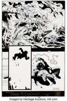 Todd McFarlane Spider-Man #7 Ghost Rider Story Page 18 Original Art (Marvel, 1991).