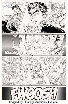 Javier Saltares and Mark Texeira Ghost Rider #1 Danny Ketch First Appearance Issue Story Page 35 Original Art (Marvel, 1990).