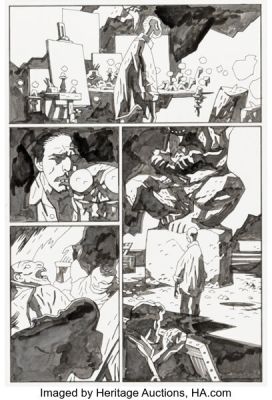 Mike Mignola Hellboy: In the Chapel of Moloch Story Pages 12-15 Original Art (Dark Horse, 2008). (Total: 4 Original Art) | Heritage