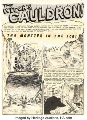 Graham Ingels Vault of Horror #22 "The Monster in the Ice!" Story Page 1 Original Art (EC, 1951). | Heritage