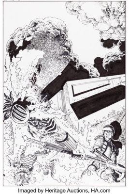 Richard Corben Aliens vs. Predator: War #3 Cover Original Art (Dark Horse, 1995).