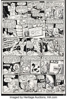 Joe Matt Snarf #13 Peepshow - Robert Crumb Complete 1-Page Story Original Art (Kitchen Sink Press, 1989).