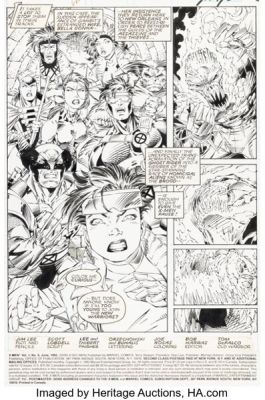 Jim Lee and Art Thibert X-Men #9 Blue Team Story Page 1 Original Art (Marvel, 1992). | Heritage