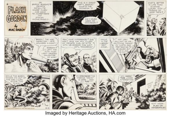 Mac Raboy Flash Gordon Sunday Comic Strip Original Art dated 8-8-65 (King Features Syndicate, 1965). | Heritage