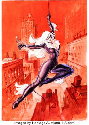 Enrico Marini Black Cat #1 Variant Cover Original Art (Marvel/Panini, 2026). | Heritage