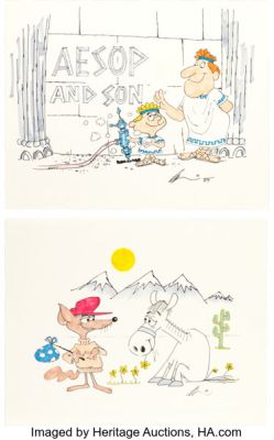 Aesop and Son Illustration by Gerard Baldwin Original Art Group of 6 (Jay Ward, 1985). (Total: 6 Items) | Heritage