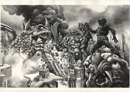 Masami Watanabe Hand-Drawn Illustration "Kyojuu Tokusou Juspion " | Mandarake (Big Web)