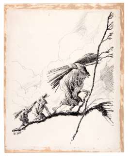 ORIGINAL PEN AND INK ILLUSTRATION BY WALT HUBER. | Hake’s