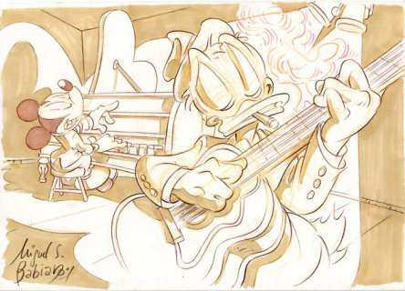 Miguel S. Babiano - Django Duck Reinhardt - Signed Original Drawing - (2023) | Catawiki