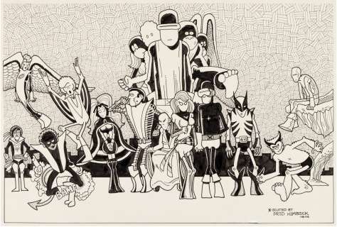 Fred Hembeck X-Men original art – pilot piece in development of his famed cartoony style