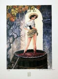 Milo Manara - 1 Print - "Desirables" Vendemmia - Stampa firmata - P.A. | Catawiki