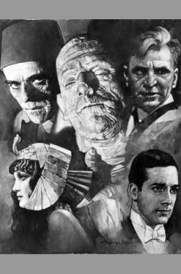 Sanjulian Signed Universal Monsters Original Oil Painting Boris Karloff Mummy | eBay US
