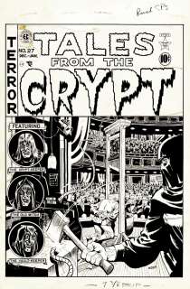 Wally Wood - Tales From the Crypt #27 Cover (Executioner And Guillotine Crowd Scene! Wow!) Large Art - 1951