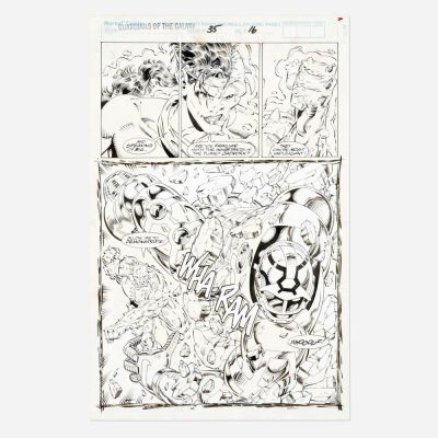 Lot 198 - Kevin West and Steve Montano, Guardians of the Galaxy #35 Story Page 16 Original Art (Marvel Comics, 1993) | Landry Pop Auctions
