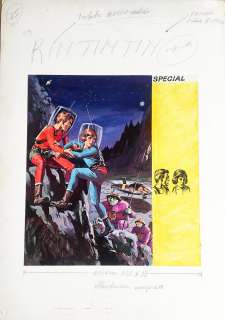 Dino Busett - Original cover for Rin Tin Tin. Cm. 36x51. Gouache. Mint