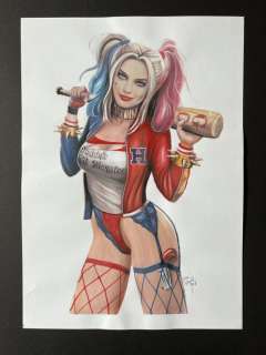 Heijink, John - 1 Original colour drawing - Harley Quinn - 2010 | Catawiki