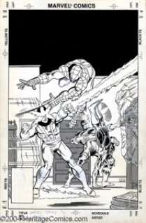 Mark Bright and Mark McKenna - Marvel Tales #199 Cover Original Art (Marvel, 1987). Spider-Man calls in his good -