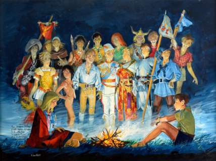 Joubert Pierre (1910-2002) - JOUBERT Pierre LES PERSONNAGES DE PIERRE JOUBERT. Gouache sur papier&h