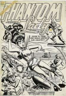 Iger Studio Artist - Phantom Lady #2 Cover Original Art (Ajax Farrell, 1955). From the very last issue of - | Heritage