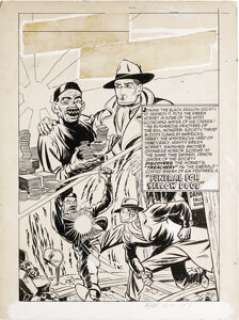 Arturo Cazeneuve - Green Hornet Comics #23, Complete 10-page Story "Funeral For Yellow Dogs" Original -