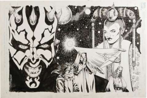John Stanisci - "Star Wars: Episode I, The Phantom Menace" Illustration Original Art (undated). The key - | Heritage