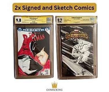 2x Signed and Sketched Comics - Signed & Sketched by Chris Marrinan | 1st appearance of Guillotine & White Fox | Signed by Todd - 2 Comic | Catawiki