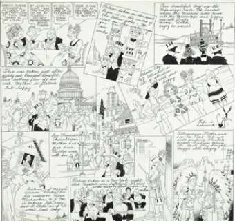 George McManus - Bringing Up Father Sunday Comic Strip Original Art, dated 3-24-40 (King Features Syndicate, -