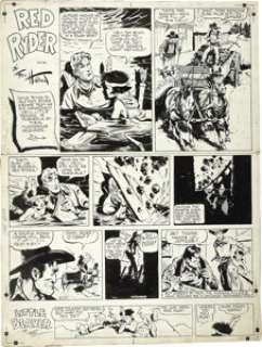 Fred Harman Red Ryder Sunday Comic Strip Original Art, dated 6-27-43 (NEA, 1943). Hall of Fame Western artist -