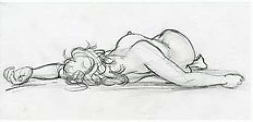 Marini, Enrico - 1 Original preliminary drawing - L’étoile du désert - nu allongé | Catawiki