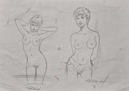 Renaud - 1 Original preliminary drawing - Jessica Blandy | Catawiki