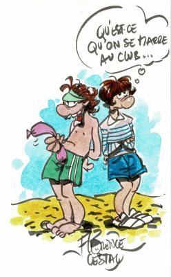 Florence Cestac | Lot 196 - Quatre punaises au Club en édition originale, agrémenté d’une dédicace. Proche de l’état neuf. | Septimus