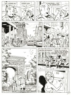 Michel Constant - Lot 307 - Red River Hôtel, planche originale à l’encre de chine.