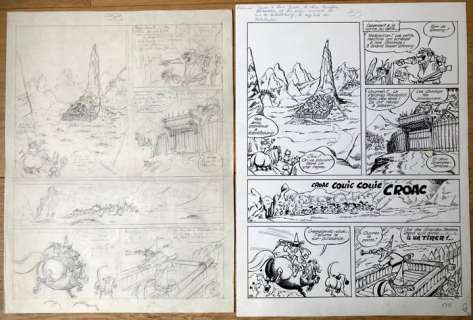 Sirius - 1 Planche originale + planche préparatoire - Bouldadar et Colegram - La Guerre des Kobolds - 1980 | Catawiki