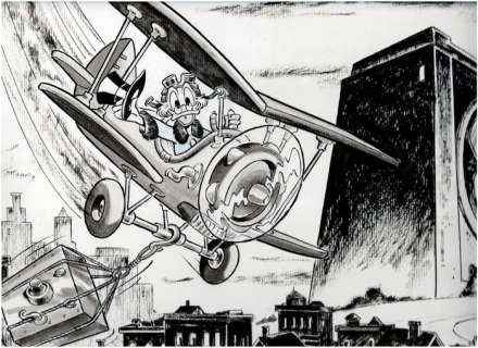 Esteban - Original drawing - Uncle Scrooge - Aviador | Catawiki