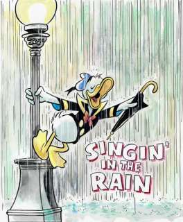 Tony Fernandez - Donald Duck Inspired By "Singin’ in the Rain" (1952) - Original Painting - 44 x 32 cm | Catawiki