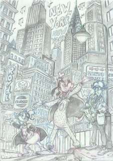 Bernat - 1 Original drawing - Paperinik / Avenger Duck / Patomas & Super Goof & Woody Allen in New York | Catawiki