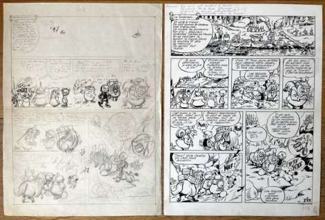 Sirius - 1 Planche originale + planche originale préparatoire - Bouldadar et Colegram - La Guerre des Kobolds - Dernière planche - 1980 | Catawiki