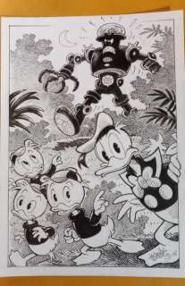 Alessandro Gottardo - 1 Original drawing - Donald Duck - "Space Invaders" - 2022 | Catawiki