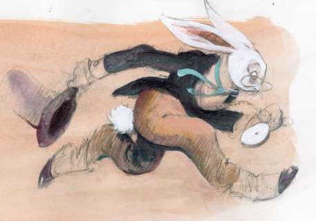 Follet, René - 1 Original drawing - Alice in Wonderland - Le Lapin d’Alice | Catawiki